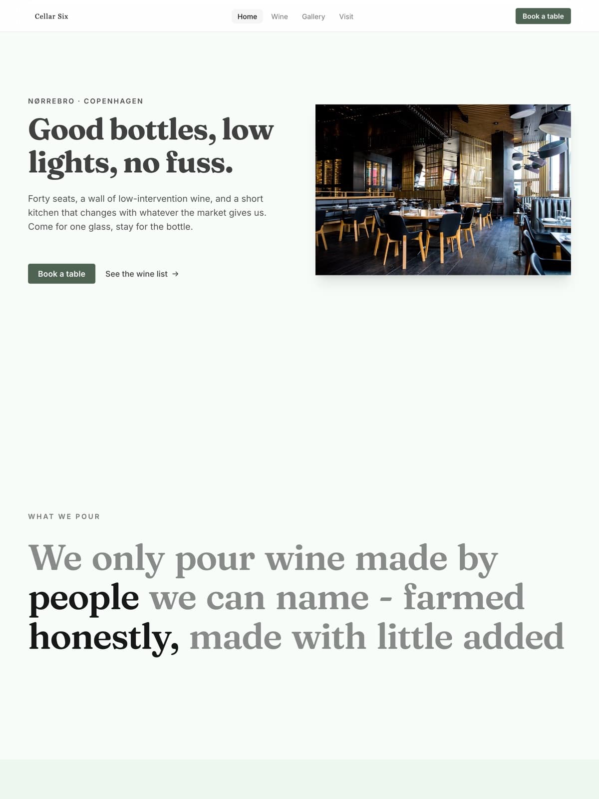 The the wine bar demo demo site, built on Promino