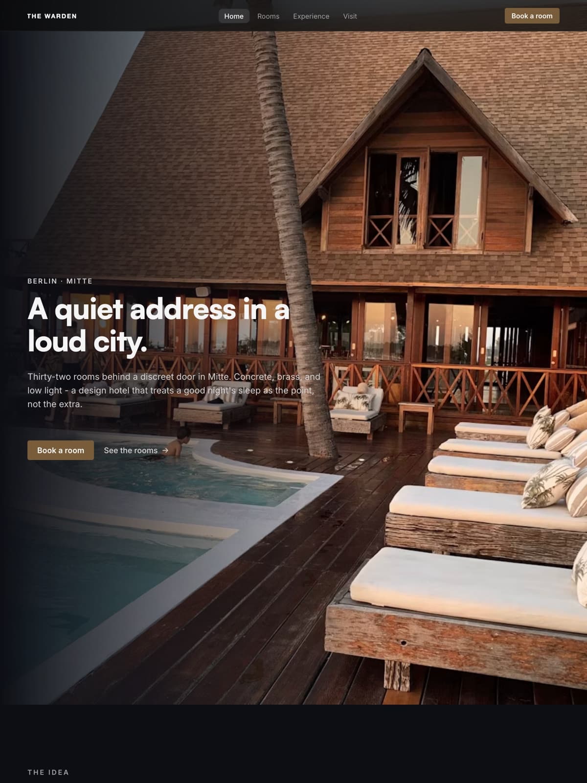 The the design hotel demo demo site, built on Promino