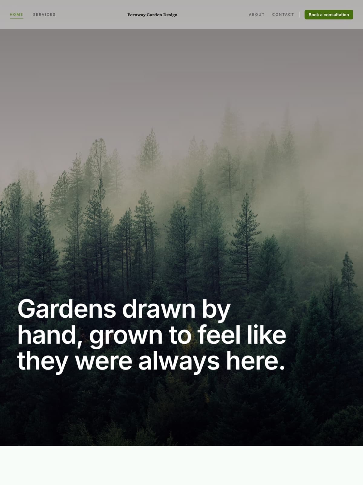 The Fernway Garden Design demo site, built on Promino