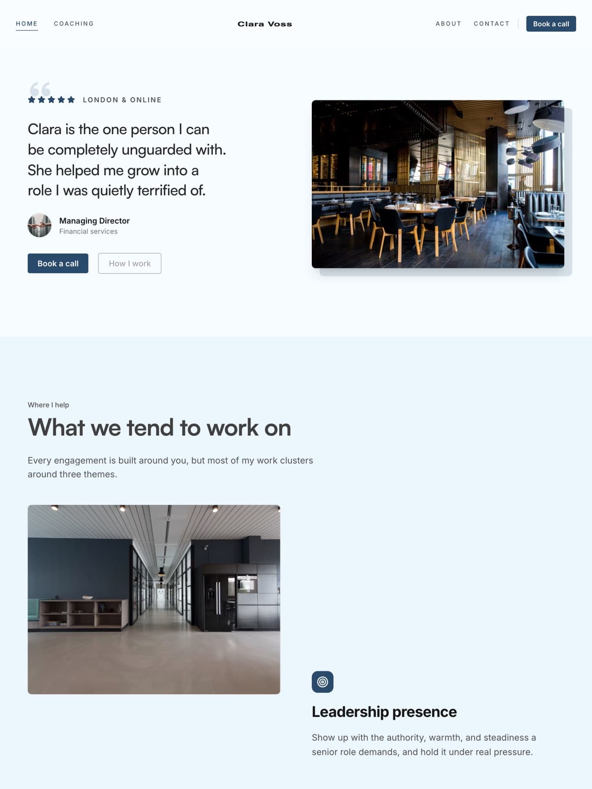 The the coaching demo demo site, built on Promino