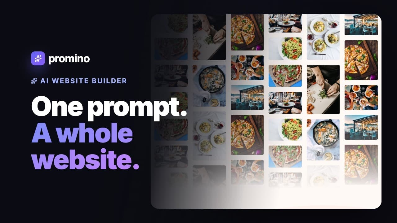 Promino building a website in real time with AI