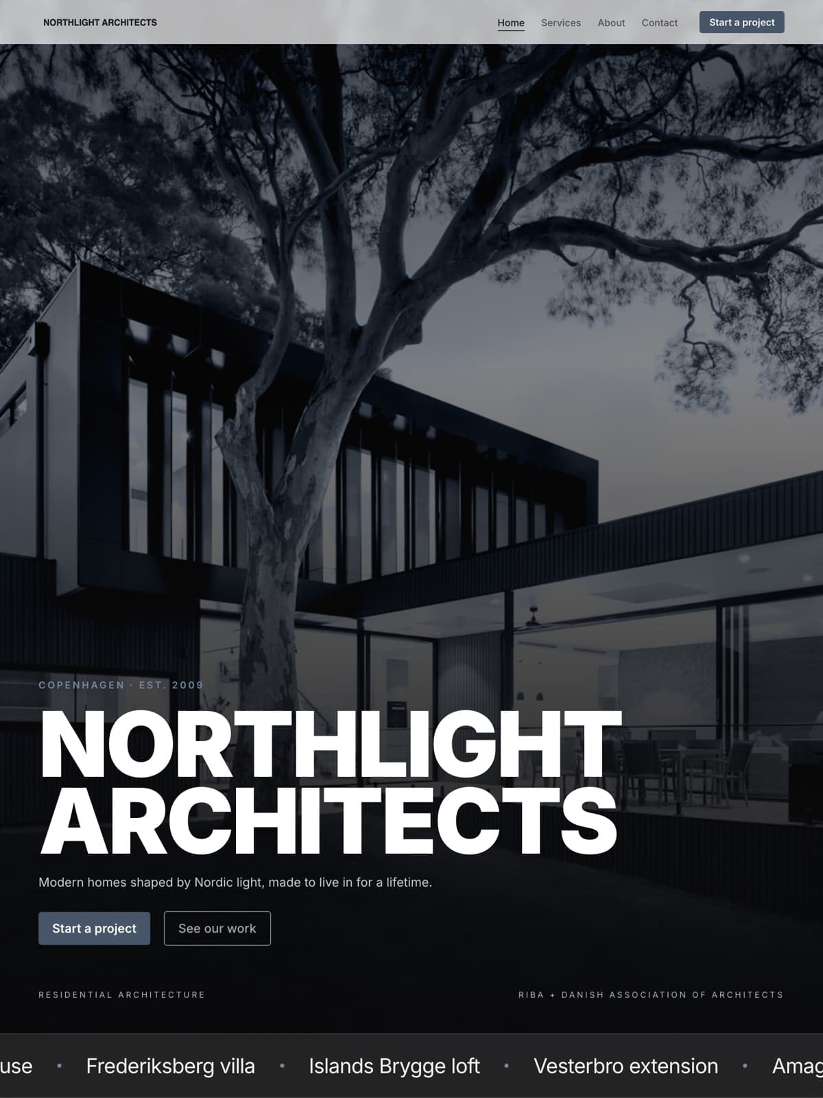 The the architecture studio demo demo site, built on Promino