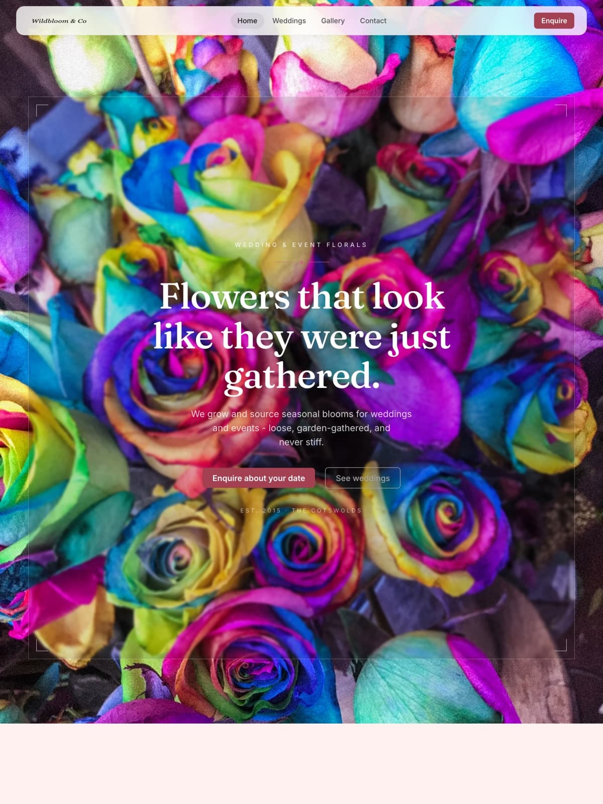 The the florist demo demo site, built on Promino