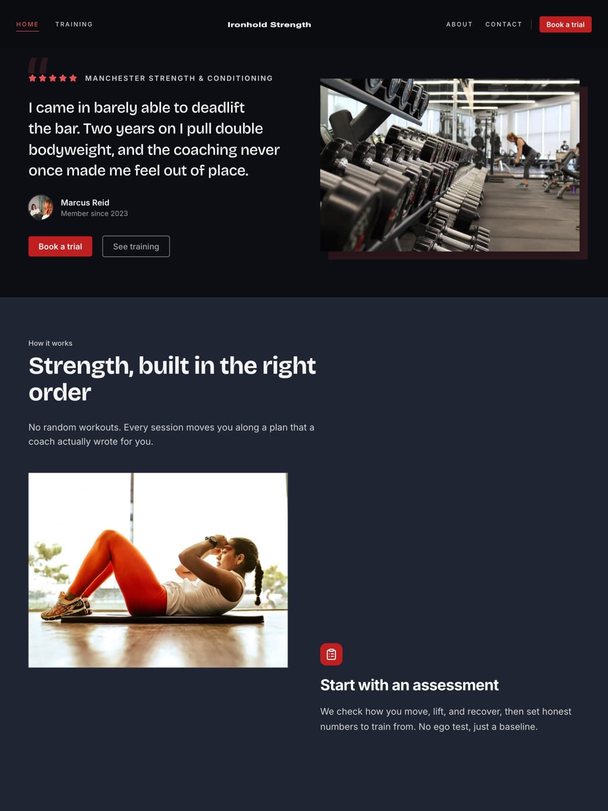 The the gym demo demo site, built on Promino