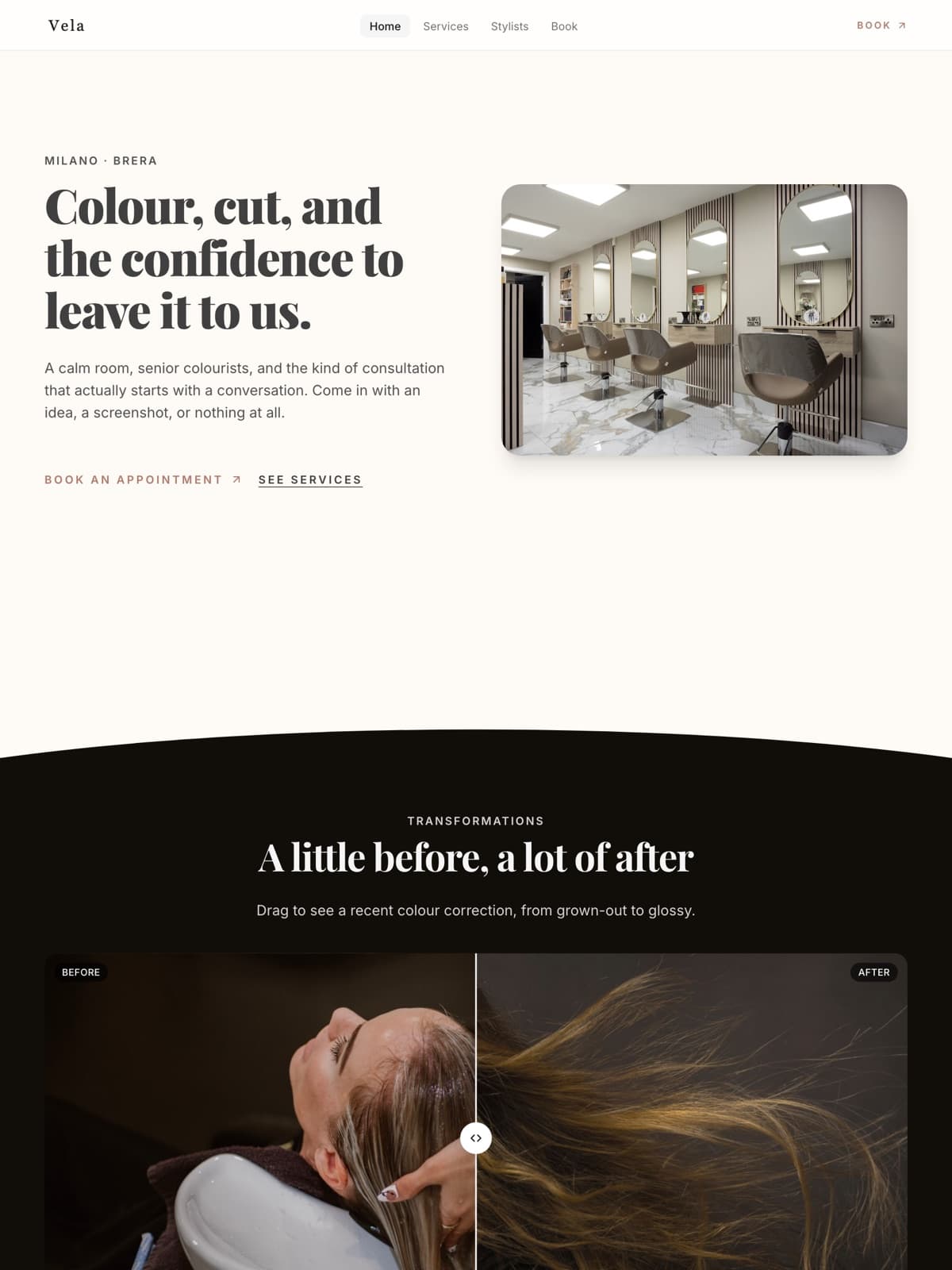 The the salon demo demo site, built on Promino