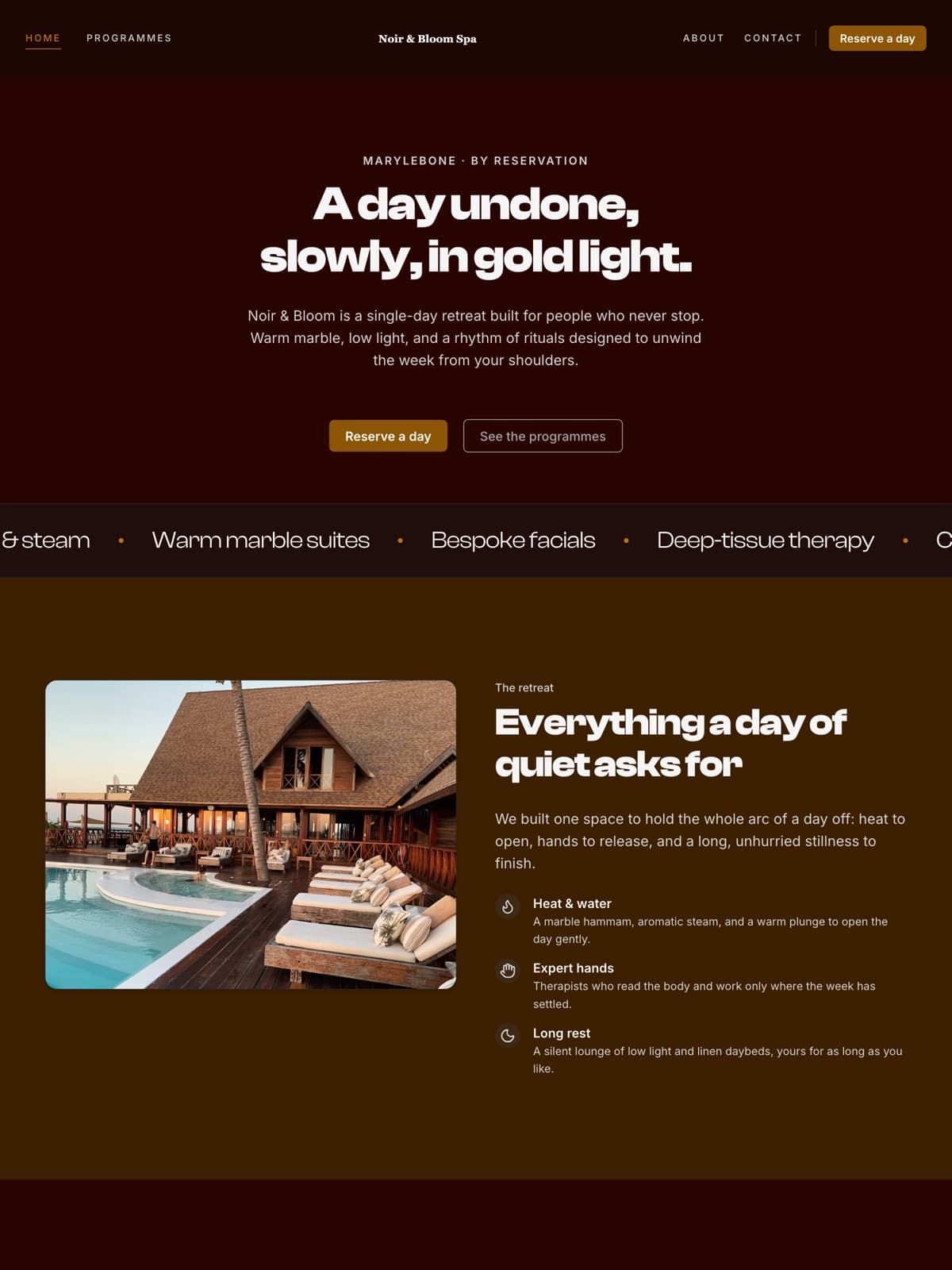 The the day spa demo demo site, built on Promino