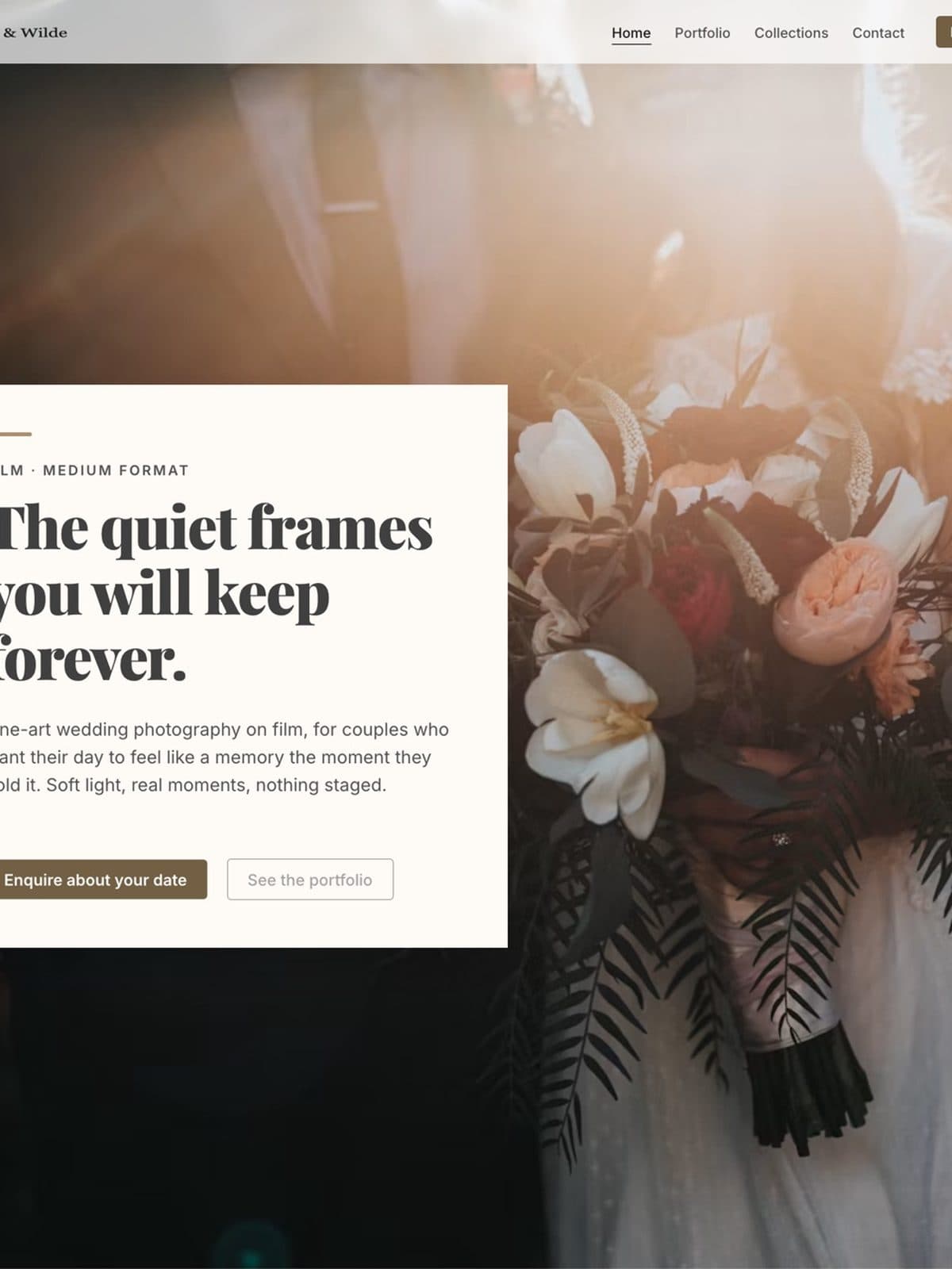 The the wedding photography demo demo site, built on Promino