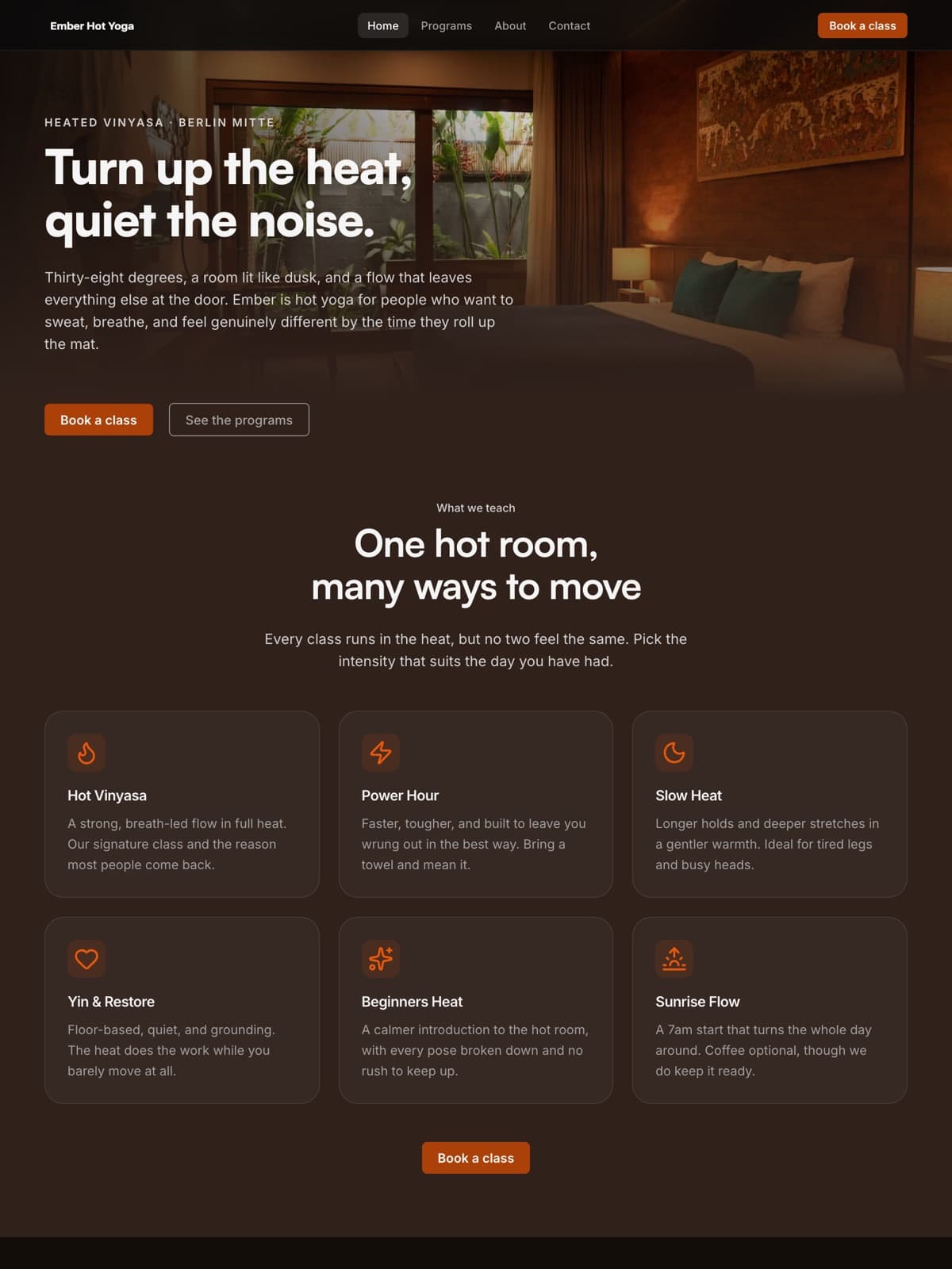 The the yoga studio demo demo site, built on Promino