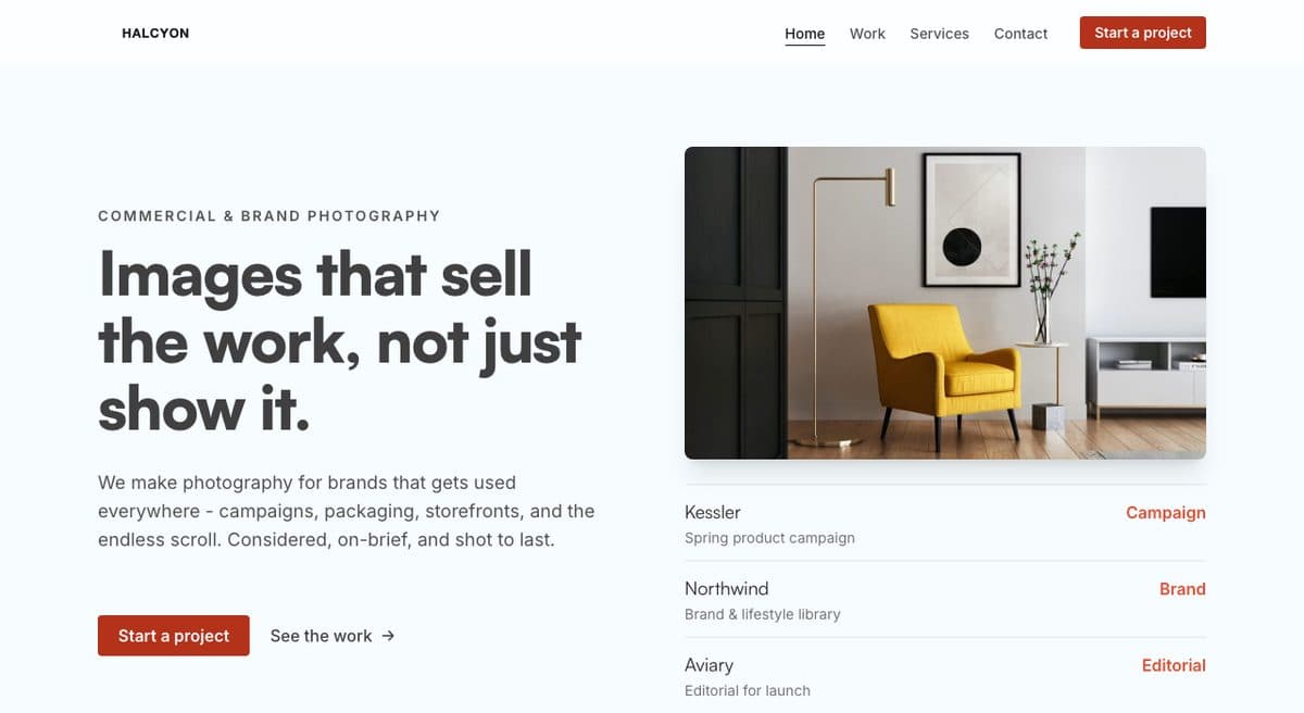 The Halcyon Studio photography site