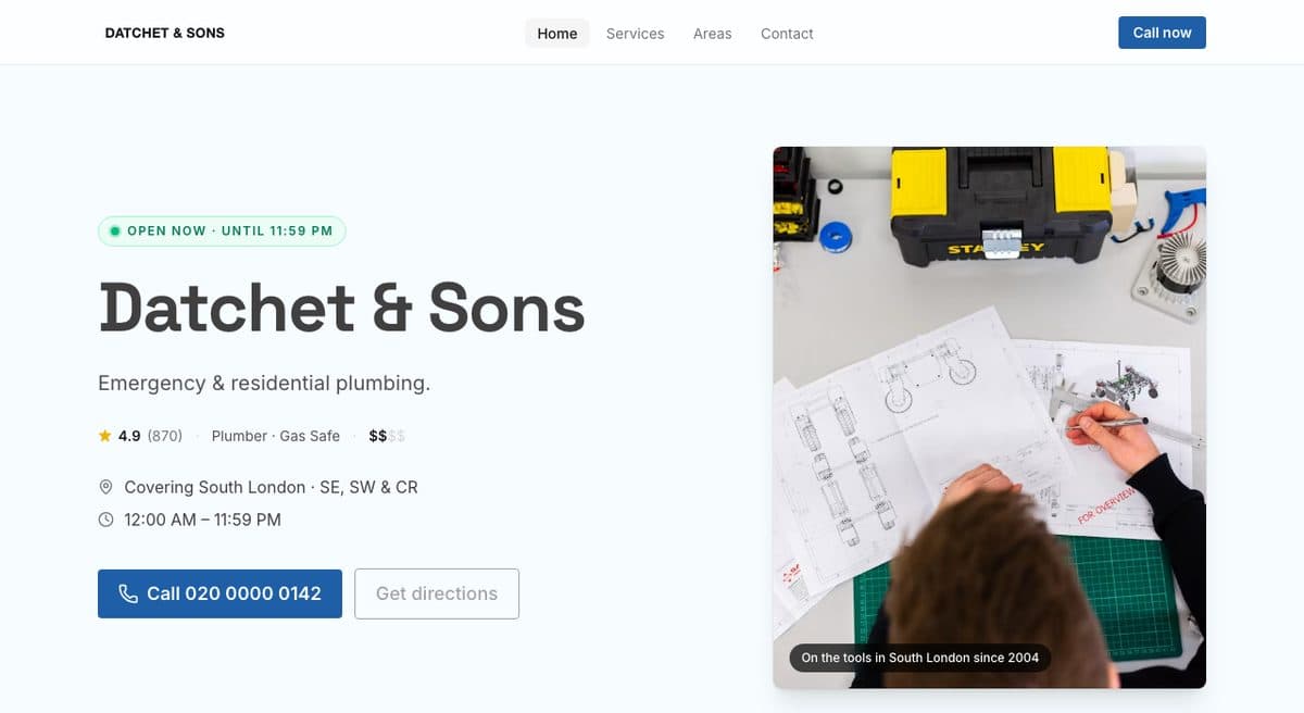 The Datchet and Sons plumbing site